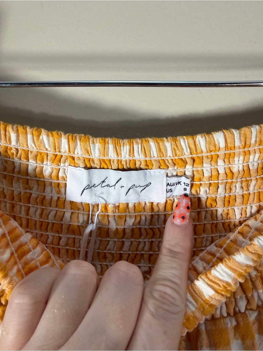 NWOT Petal + Pup Yellow Gingham Cotton Tiered Maxi Skirt Size 8 - Picture 5 of 10